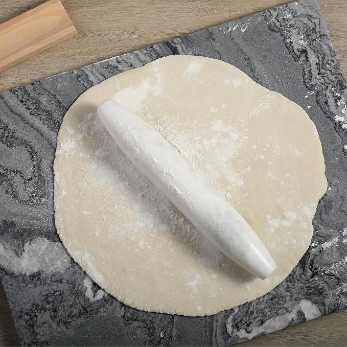 African Natural Marble French Rolling Pin, 12inch Non-Stick Rolling Pin for Baking, Dough Roller for Pasta, Dumpling, Fondant, Pie, Bread, Pizza, Kitchen Baking Tools(Namib Fantasy) - Image 7
