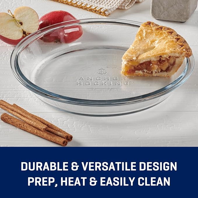 2 Pack Round Clear Glass Pie Plates, Thick Borosilicate Heat Resistant Bakeware with Wide Rim, Microwave Oven Freezer Safe Glass Baking Dish for Pizza Tart Quiche Home Baking - Image 4