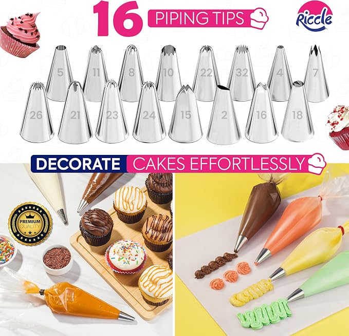 148PCs Cake Pan Set for Baking, 3 Non-Stick Springform Pan Set (4, 7, 9 Inches), Cake Decorating Kit, Piping Bags and Tips Set, Cake Leveler, Multi-functional Leak-Proof CheeseCake Pan (148) - Image 4