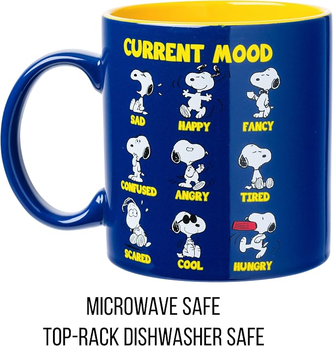 Silver Buffalo Peanuts Snoopy Current Mood Emotions, Ceramic Mug, 20oz | Cup, 0.59 Liters - Image 3