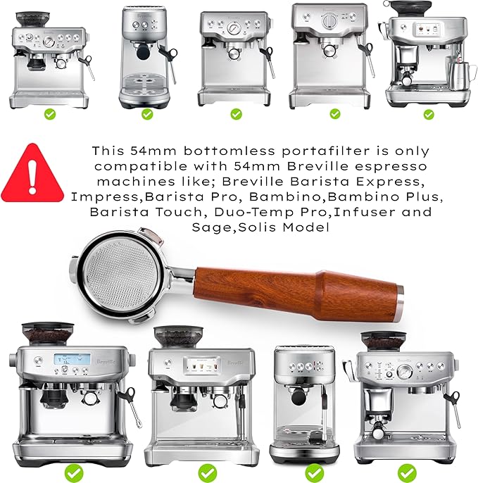 54mm Coffee Tamper Set for Breville Espresso Machines – Includes Tamping Stand, Spring Loaded Tamper, Coffee Distributor, Naked Portafilter, and Puck Screen