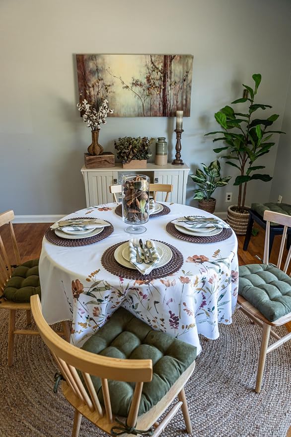 Barnett Home Decor Microsuede Dining Chair Cushions with Ties, 16.5 x 18 Inches, Pack of 4 – Machine Washable, Reversible with Plush Latex Foam Fill for Comfortable Seating – Laurel Green (Sage) - Image 3