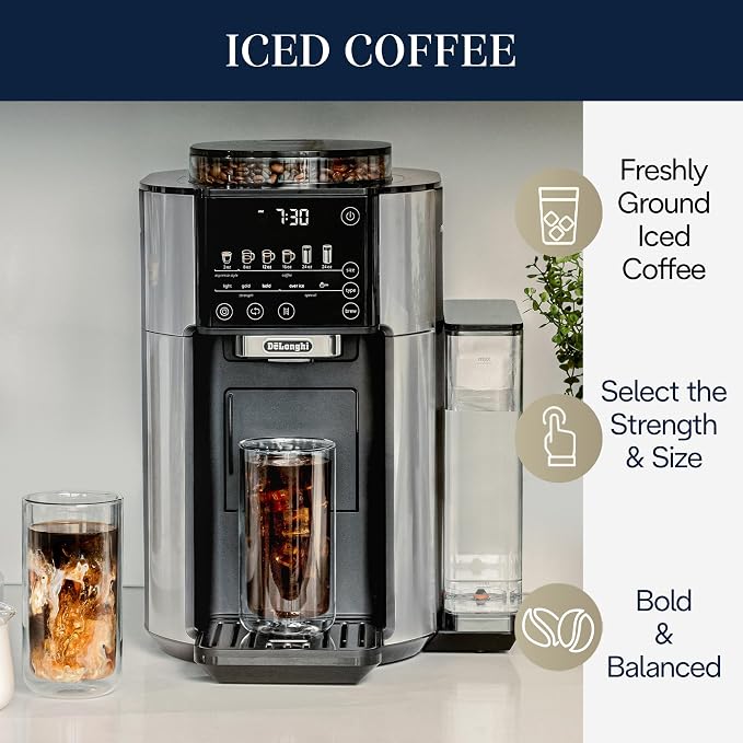 De'Longhi TrueBrew Drip Coffee Maker, Grinder, 8 to 24 oz, Built-In Grinder | #1 Worldwide Espresso Machine Maker, Built-in Grinder, 5 Brew Styles, 6 Brew Sizes, One-Touch Simplicity - Image 8