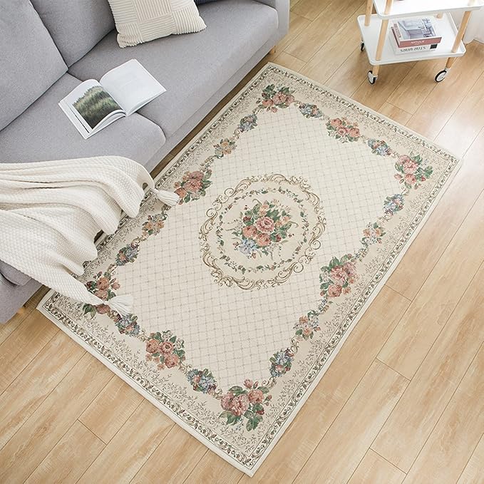 Vintage Traditional & Modern Rugs Home Decor Collection Floral Design Large Carpet for Bedroom, 55'' x 79'', Rural Flower - Image 2