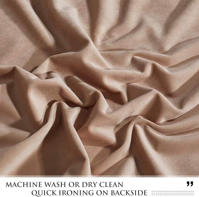 Blush Beige Tassel Velvet Valances Curtains 52x18 Inch 2 Panels | Valances Curtains for Kitchen, Nursery, Half Window Tassel Tier Curtains Room Darkening Home Decor for Living Room - Image 8