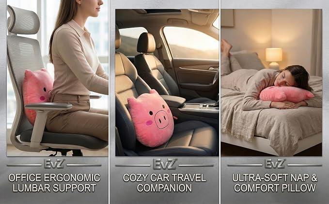 EvZ Official Certified Pig Emoji Pillow - 32cm Large Soft Plush Pink Piggy Face Emoticon Cushion - Cute Animal Decorative Stuffed Toy for Kids Room, Baby Shower & Nursery Decor (Pink) - Image 5