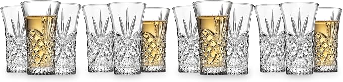 Godinger Shot Glasses, Shot Drinking Glasses, Glass Shooters, Set of 6 (Pack of 2) by Godinger