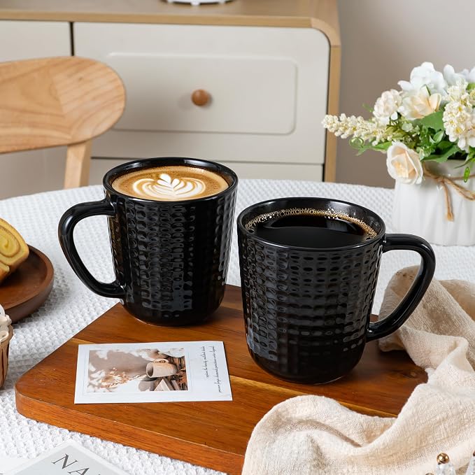 Large Coffee Mug, 20 oz Ceramic Coffee Cup with Handle, Black | Coffee Mug for Office & Home, Latte Cocoa, Microwave & Dishwasher Safe, Lead-Free, Wedding & Housewarming Gift - Image 8
