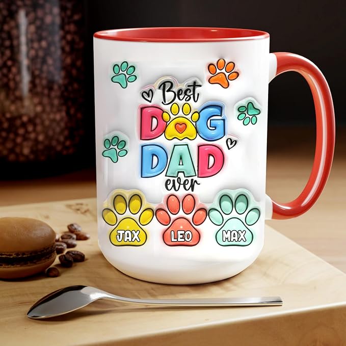 LOVELYPOD Custom Dog Dad Mug with Dogs Name, Dog Dad Father's Day Gifts, Personalized Dogs Mugs, Pet Lovers Gifts - Image 4
