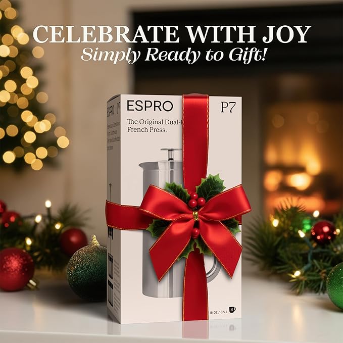 ESPRO P7 French Press Stainless Steel 304 – Patented Double Walled Micro-Filter Insulated French Press Coffee Maker, Grit-Free Brew - Heat Resistant BPA Free Coffee Maker (18oz)