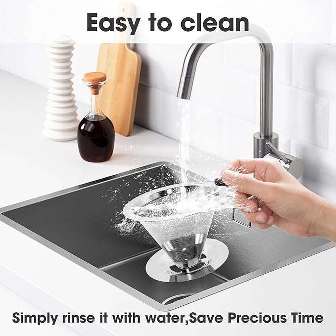 Stainless Steel Pour Over Coffee Dripper - Reusable & Eco-Friendly Filter, Enhanced Flavor Extraction, Universal Compatibility for All Coffee Grinds"