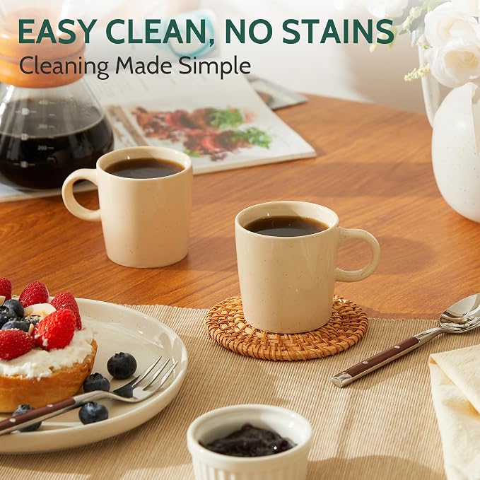 Sweese 4-Pack Porcelain Espresso Cups, Beige High-Grade Durable Professional, 3.5 Fluid Ounces nan nan - Image 5
