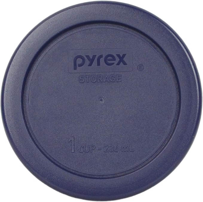 Pyrex 7202 (1-Cup) Glass Bowl with Dark Blue Lid (4-Pack) - Made in USA | BPA-Free Plastic Lid | Round Shape | Food Storage Replacement | Refrigerator & Freezer Safe | Resists Stains And Odors - Image 4