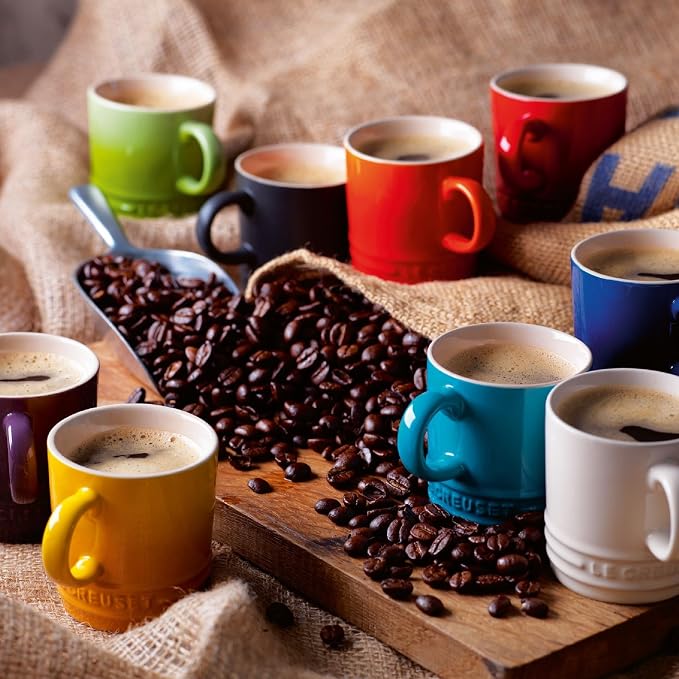 Le Creuset Stoneware Set of 6 London Mugs, 12 oz. Each, Cerise - Image 5