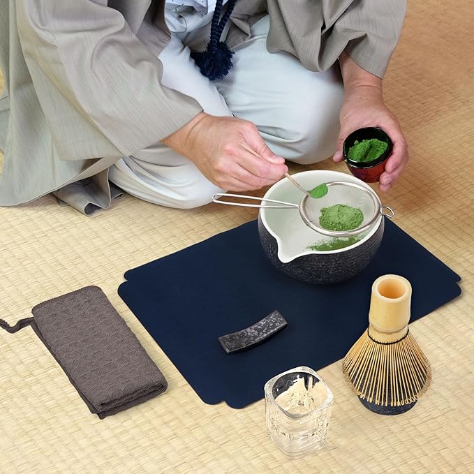 10-Pcs Matcha Whisk Set Kit, Whisk and Bowl with Spout & Measuring Spoon & Cup, Japanese Tea Making Tools, Charcoal Grey
