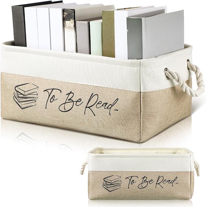 Marsui Book Lover Gifts TBR Book Storage Basket to Be Read List Storage Bin Bookish Accessories Bookworm Gift for Club Members Student Teacher Reading Accessories by Marsui