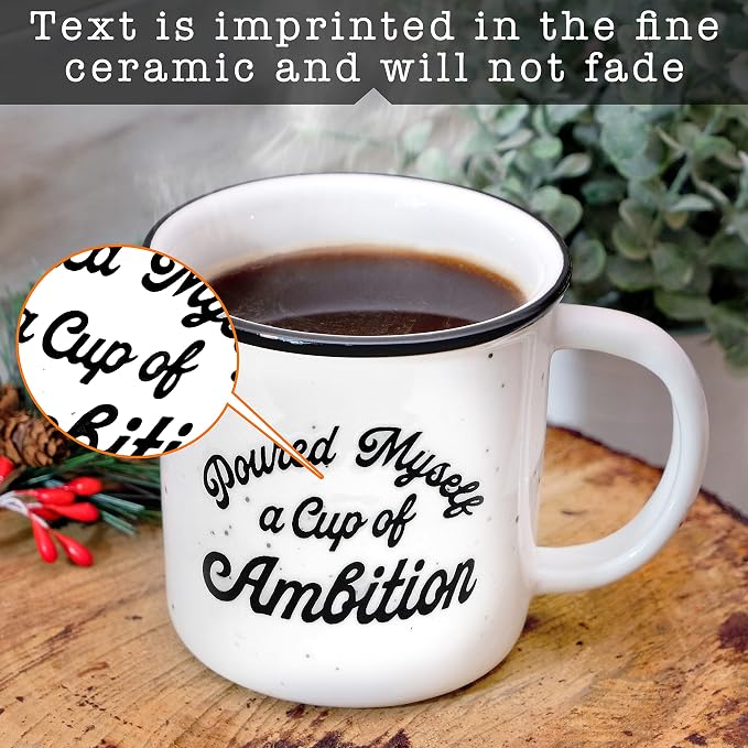 Pour Myself a Cup of Ambition Mug 11 Ounce, Funny Ceramic Coffee Mug - Image 2