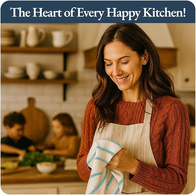 LANE LINEN Kitchen Towels Set - Pack of 4 Cotton Dish Towels for Drying Dishes, 18”x 28”, Absorbent Tea Towels, Quick Drying Kitchen Towel Set - Peacock Blue - Image 6