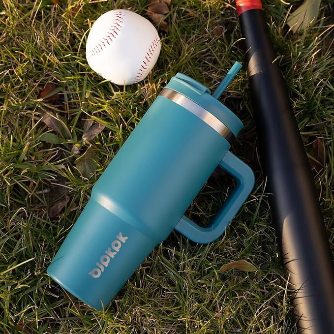 BJPKPK 40 oz Insulated Tumbler with Handle & Straw, Stainless Steel | Double Wall Vacuum Insulation, Leak Proof, BPA Free, Dishwasher Safe, Cupholder Friendly, Travel & Outdoor, Blue Haze - Image 6