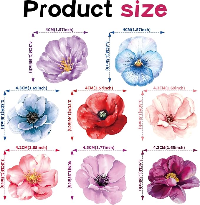 48 PCS Edible Flowers Cupcake Toppers Wafer Paper Wildflower Party Decoration Wedding Themed Party Decorations Picks for Baby Shower Wedding Birthday Party Cake Food Decorations Supplies - Image 6
