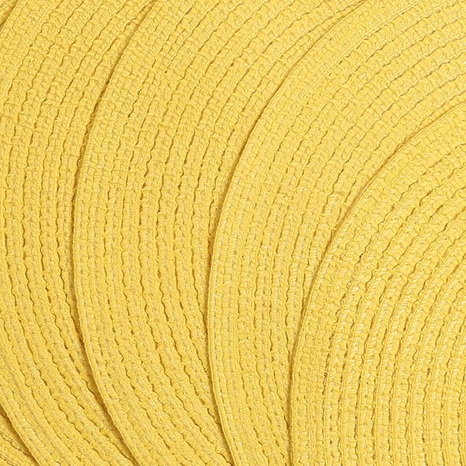 SHACOS Round Braided Placemats Set of 6 Kitchen Place Mats 15 inch Round Table Mats for Dining Tables Washable (Yellow, 6) - Image 2