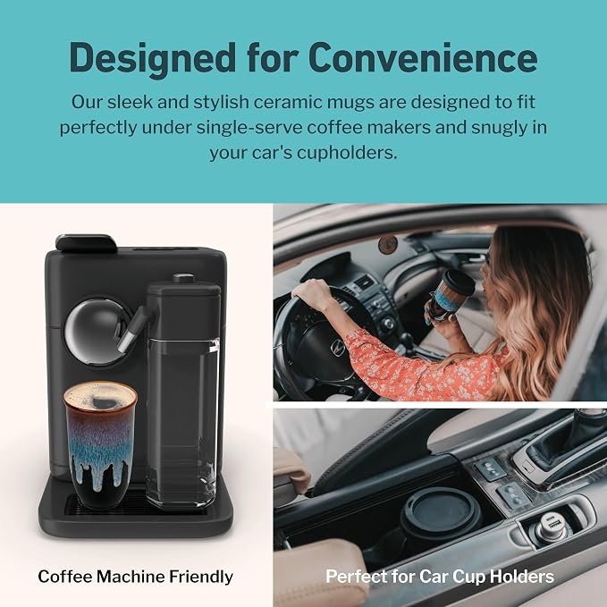 NOVA CERAMICS Coffee Tumbler – Travel Mug - On the Go Coffee Mug – Microwave & Dishwasher Safe Green Coffee Tumbler - Gifts For Women Men Him Her – 16oz – Monsoon - Image 7