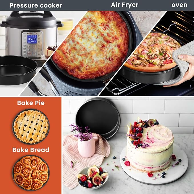 RFAQK 6 inch cake pans Set,3 PCs Nonstick mini cake pans with 120 Parchment Papers, Smash Cake Pans Set For Birthday, Diswasher Safe - Image 6
