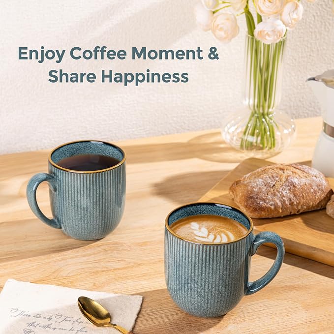 GBhome Ceramic Coffee Mugs Set of 6, 12oz Handmade Ceramic Coffee Mugs Set with Gradient color for Latte/Tea/Beer/Hot Cocoa, Dishwasher & Microwave Safe - Image 3