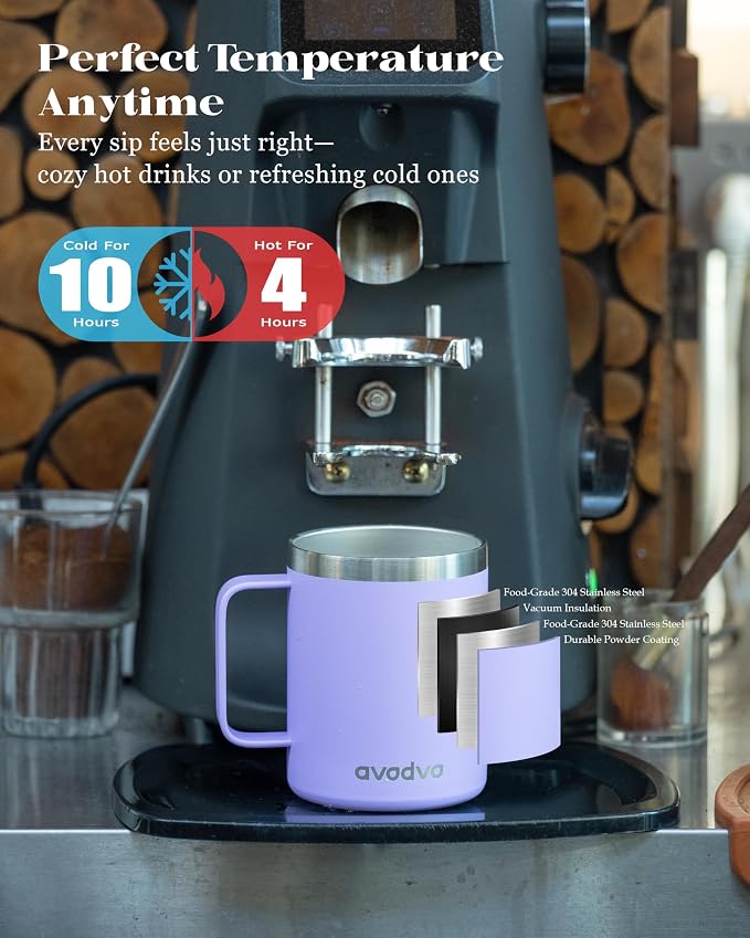Inspirational Coffee Mug for Women, 12oz Insulated Stainless Steel Mug with Handle & 2 Lids – Sometimes You Forget You’re Awesome, Birthday & Appreciation Gift for Friend, Coworker, Purple - Image 3