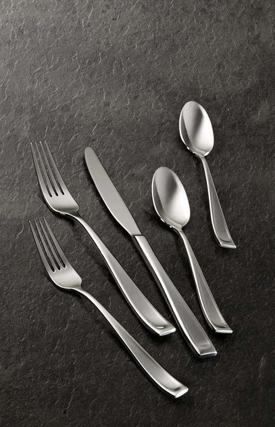 Oneida Moda 65-Piece 18/10 Silverware Set for 12, Flatware | mirror finish, dishwasher safe | includes serving spoons and utensil set | heavy duty, cutlery set for kitchen and dining - Image 9