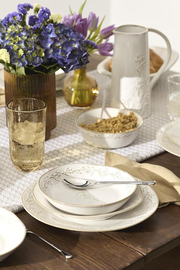 Lenox Homespun Stoneware 16-Piece Dinnerware Set for 4 | dishwasher safe, microwave safe | plates and bowls sets for kitchen and dining | 10.51 inch plate, dish set - Image 7