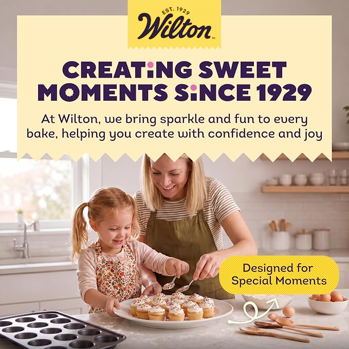 Wilton Gold Non-Stick Muffin Pan, Made Without PFAS, 12-Cup | Non-Stick Steel with Scratch-Resistant Coating, Resists Warping, Extended Handles, Dishwasher Safe, Perfect for Cupcakes - Image 11