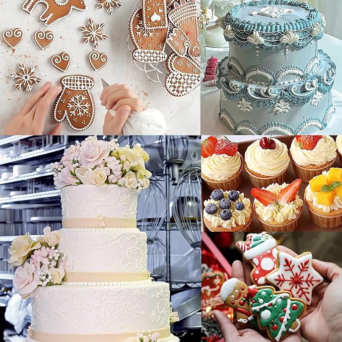 6pcs Round Piping Tips, Stainless Steel Small Frosting Piping Tips, Cake Decorating Tip Set for Cupcakes Writing Icing Nozzles Decoration DIY Baking Supplies Tool