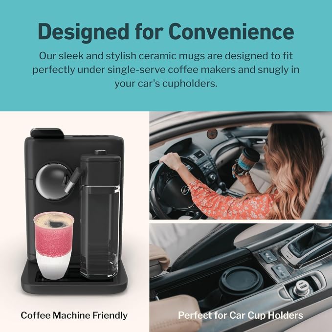NOVA CERAMICS Travel Mugs - Ceramic Tumbler With Lid – Ceramic Travel Mug To Go Cup – Microwave & Dishwasher Safe Ceramic Coffee Tumbler - Gifts For Women Men Him Her – 12oz – Coral Pink - Image 6