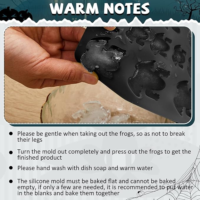 Tessco for you 2 Pieces Silicone Frog Chocolate Mold Halloween Candy Frog Shaped Passover Jelly Ice Tray Fun Gummy Animal Mold for Birthday Wizard Party Cake Decoration Kitchen Gift (Black)