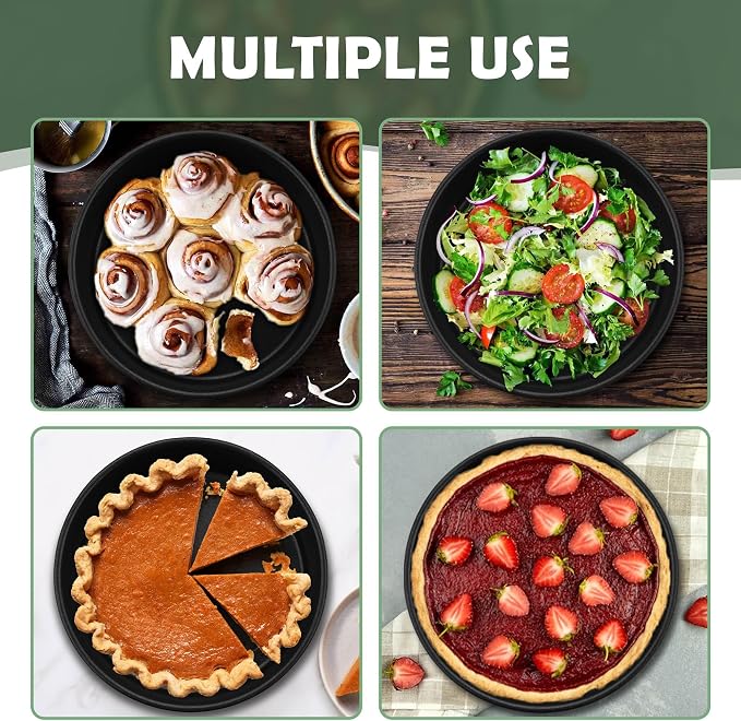 E-far 9.5 Inch Cake Pan Set of 3, Nonstick Round Baking Layer Cake Pans, Stainless Steel Core & Non-Toxic Coating, 2 Inch Deep (Black) - Image 5