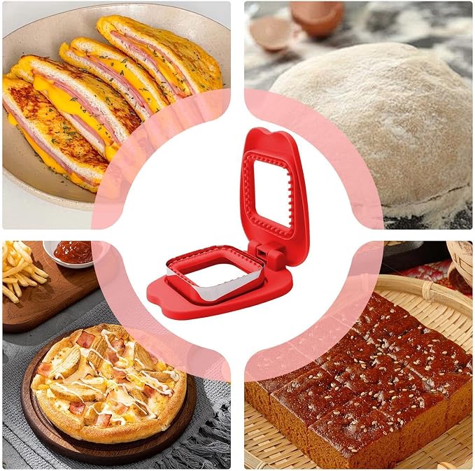 Sandwich Cutters for Kids Lunch Crustless Cutter Sealer Set Bread Maker | Cake Molds Cookie Press Pocket Tools for Breakfast Toast Making Kids Lunch Box School Home Picnic Travel Office Lunch - Image 4