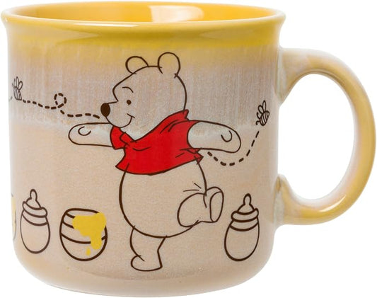Silver Buffalo Disney Winnie the Pooh Bees, Reactive Glaze Camper Mug, 20oz | Honey, Ceramic, 0.59 Liters by SilverBuffalo