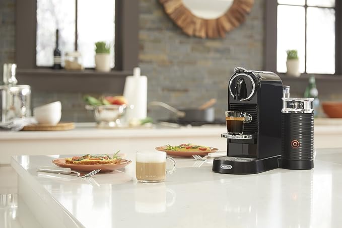 Nespresso CitiZ Coffee and Espresso Machine by De'Longhi with Milk Frother, Black, 9.3 x 14.6 x 10.9 inches | Limousine black espresso machine with integrated milk frother for cappuccinos and lattes. 19 bar pump with fast heat-up. - Image 4