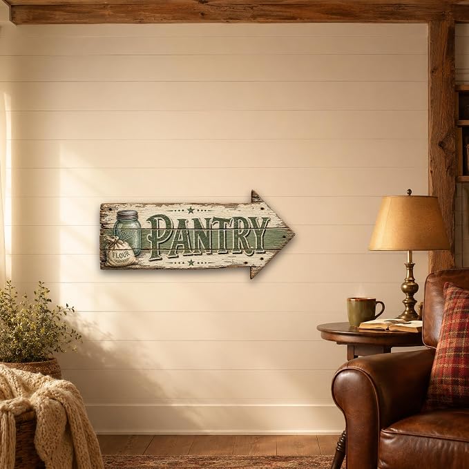 Pantry Right-Pointing Arrow Sign — Die-Cut Metal Directional Wall Decor | barnwood look, rustic, durable print, ready to hang - Image 5