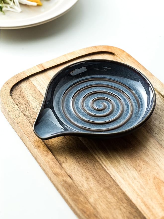 Spoon Holder, Cooking Spoon Rest for Stove Top Utensil Rest for Spoons, Ladles, Tongs, Spatula, Large Spoon Holder with Handle for Easy Grip Framhouse Decor Cute Kitchen Gadget, Gray and Blue - Image 6