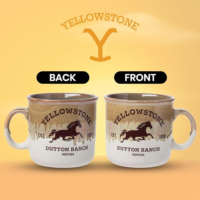 Silver Buffalo Yellowstone Dutton Ranch, Reactive Glaze Camper Mug, 20oz | Montana, Ceramic, 0.59 Liters - Image 2