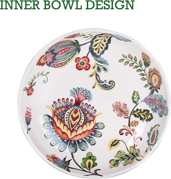 Bico Protea Cynaroides Pasta Bowls, 35oz Salad Bowl Set of 4, Large Ceramic Serving Dinner Bowls for Soup and Cereal, Microwave and Dishwasher Safe, Gift for Housewarming and Thanksgiving - Image 4