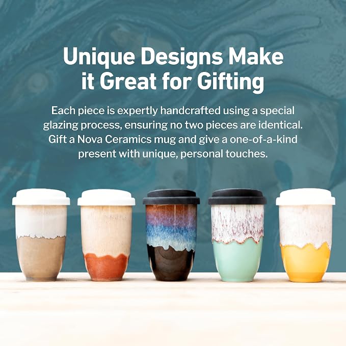 NOVA CERAMICS Travel Mugs - Ceramic Tumbler With Lid – Ceramic Travel Mug To Go Cup – Microwave & Dishwasher Safe Ceramic Coffee Tumbler - Gifts For Women Men Him Her – 12oz – Jupiter - Image 5