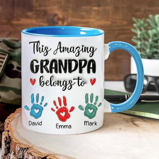 LOVELYPOD Custom Grandpa Mug with Kids Names, Fathers Day Gift, This Grandpa Belongs to, Fathers Day Mugs, Papa Gifts, Custom Mug, Personalized Coffee Cup - Image 3