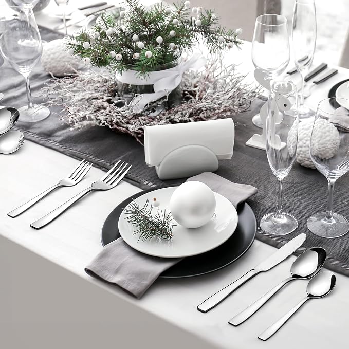 HIWARE 48-Piece Silverware Set with Steak Knives for 8, 18/8 Stainless Steel Flatware Cutlery Set For Home Kitchen Restaurant Hotel, Kitchen Utensils Set, Mirror Polished, Dishwasher Safe - Image 7