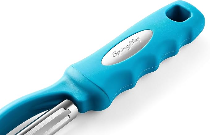 Spring Chef Swivel Vegetable Peeler for Kitchen w/Soft Grip Handle, Teal | Premium Potato Peeler w/ Ultra Sharp Stainless Steel Blades, Multifunctional Veggie Peeler for Apple, Carrot, Cucumber, Fruit - Image 9