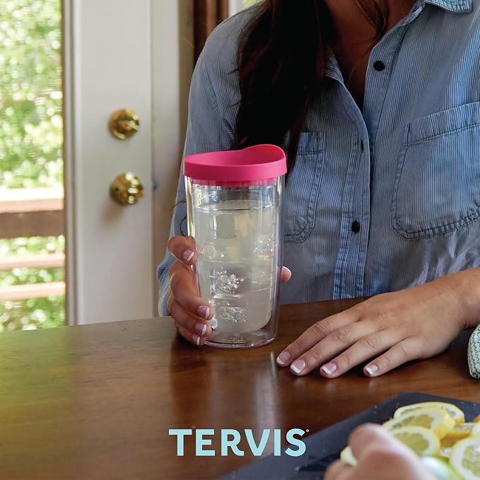 Tervis Clear & Colorful Tabletop Made in USA Double Walled Insulated Tumbler Travel Cup Keeps Drinks Cold & Hot, 16oz, River Rock - Image 6