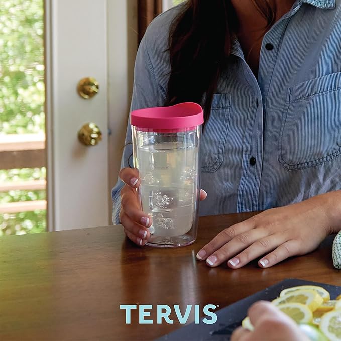 Tervis Clear & Colorful Tabletop Made in USA Double Walled Insulated Tumbler Travel Cup Keeps Drinks Cold & Hot, 16oz, Quartz - Image 6