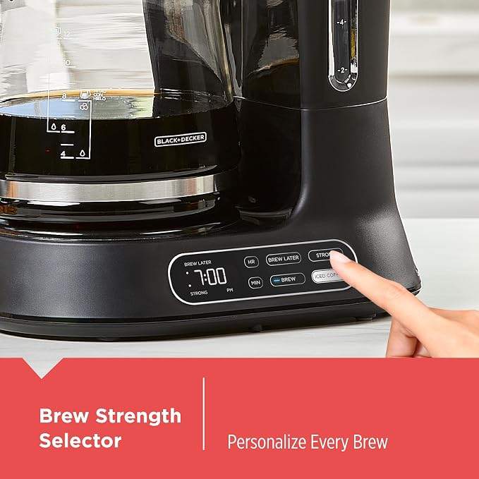 BLACK+DECKER 5-Cup Programmable Coffee Maker | Compact 5-cup coffee maker with Vortex brewing, Sneak-A-Cup and programmable auto brew. - Image 8